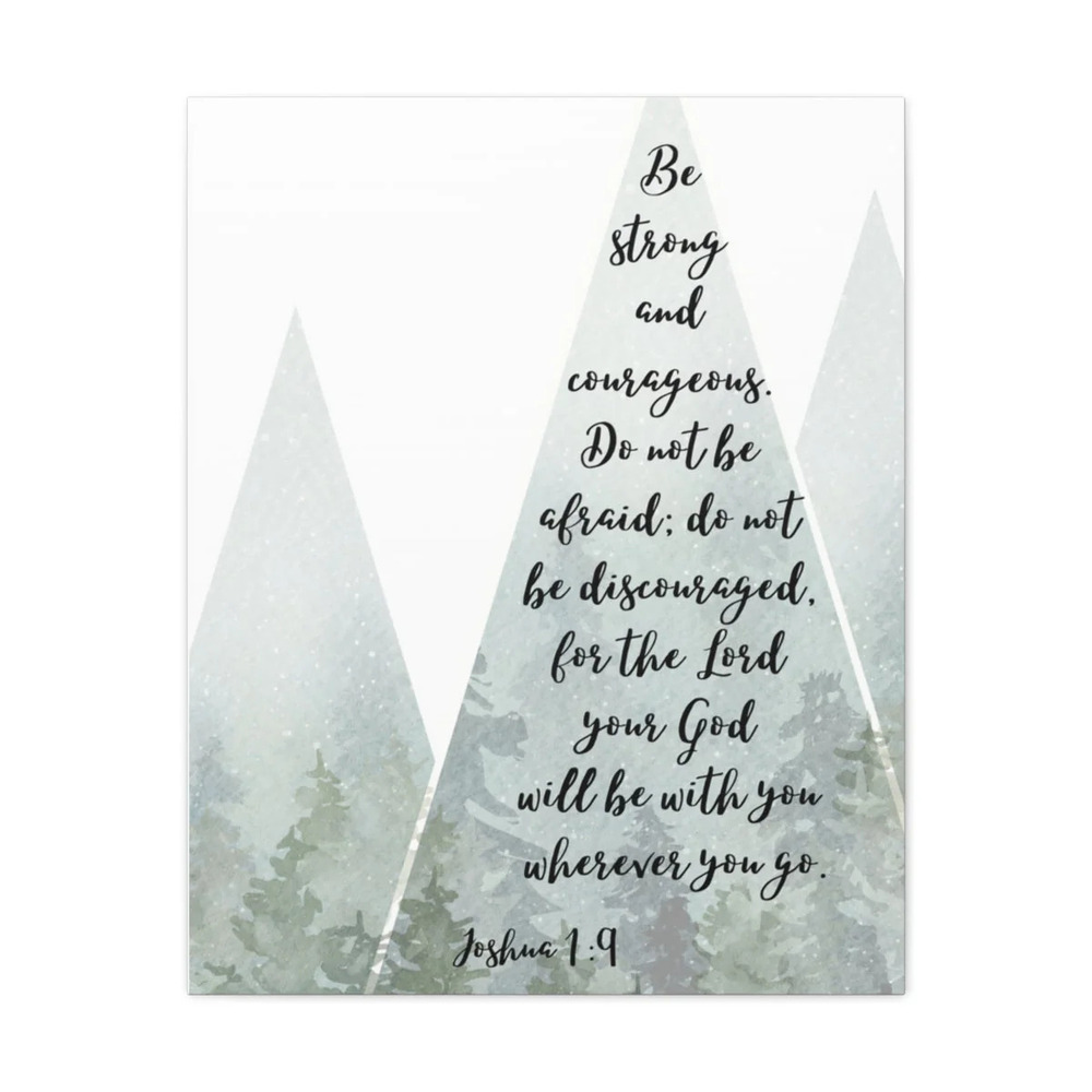 Scripture Walls Do Not Be Discouraged Joshua 1:9 Tree Bible Verse Canvas